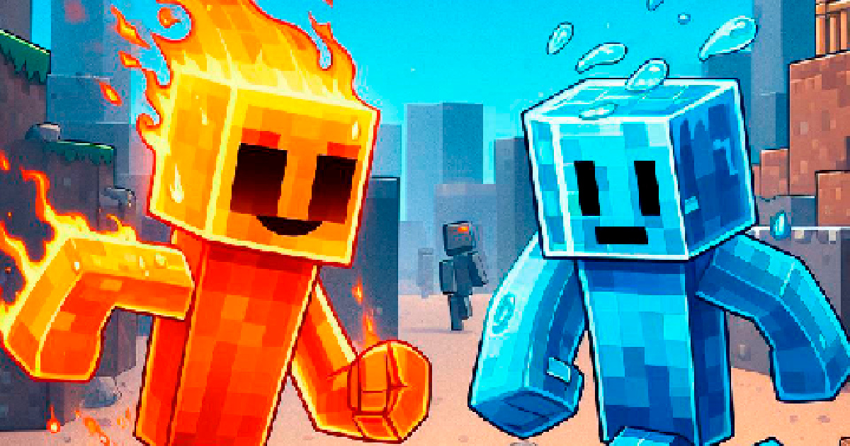 Image Fire and Water Stickman