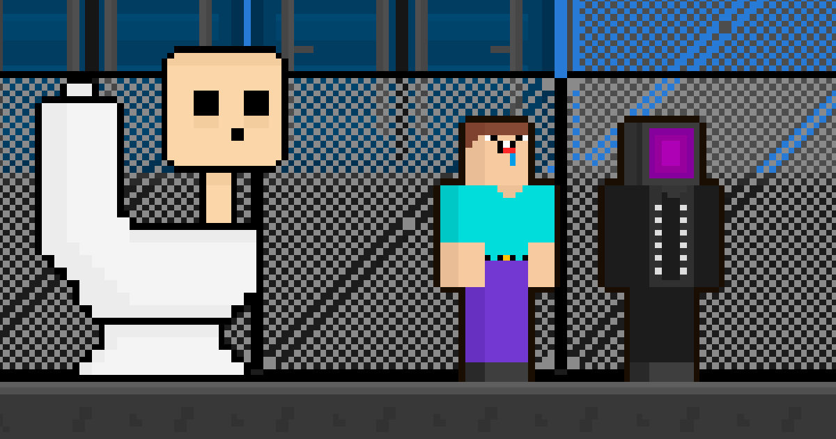 Image Skibidi vs Noob & Cameraman